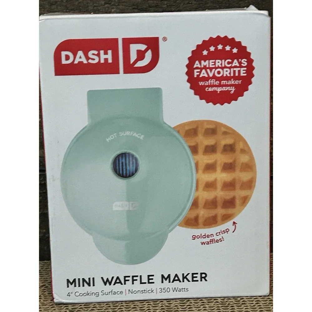 DASH Mini Maker | Waffles, Hash Browns, Chaffles | Non-Stick | 4 Inch |‎ Aqua